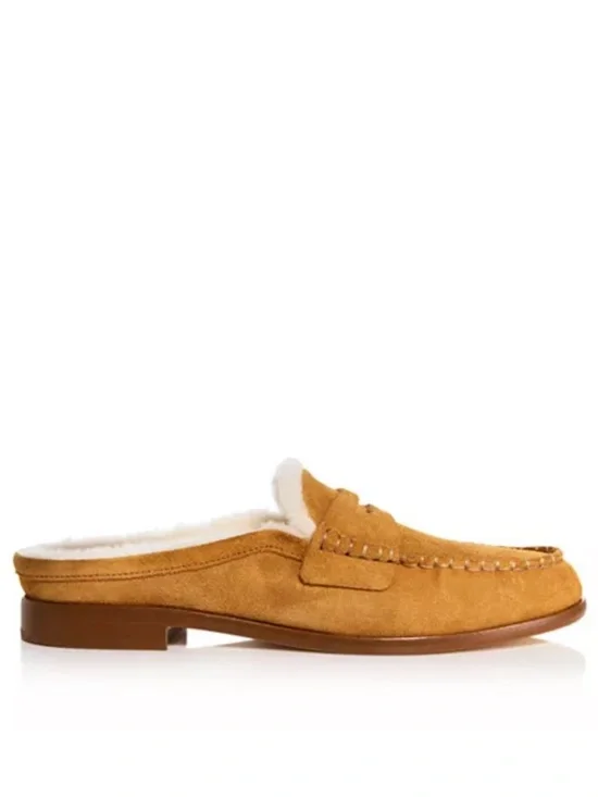 Rag & Bone Shearling Lined Carter Mules Suede Loafers size 39 / 9 US - Picture 2 of 16